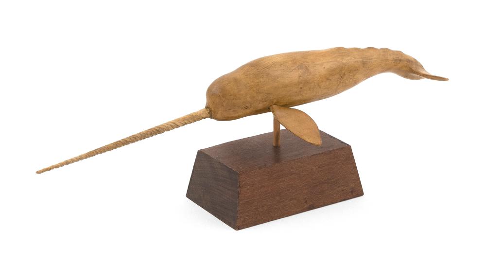 Appraisal: FRANK S FINNEY CARVED WOODEN NARWHAL CAPEVILLE VIRGINIA CONTEMPORARY LENGTH