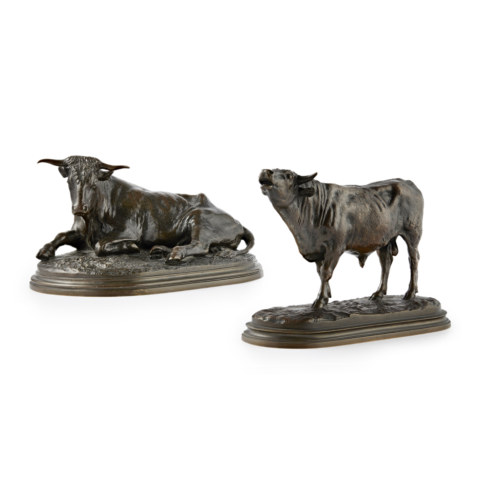 Appraisal: ROSA BONHEUR FRENCH - TWO BRONZE FIGURES OF BULLS both