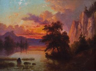 Appraisal: Western Landscape by Albert Bierstadt Albert Bierstadt - oil on