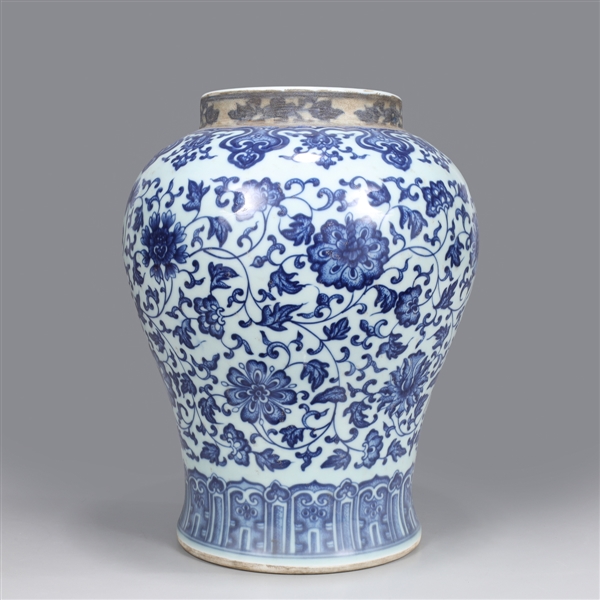 Appraisal: Chinese blue and white porcelain vase with allover floral designs