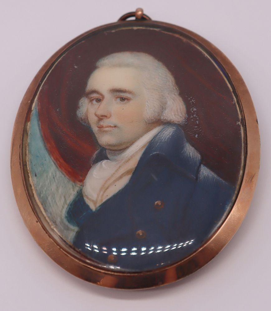 Appraisal: Miniature Portrait Plaque of a Gentleman Miniature portrait plaque of