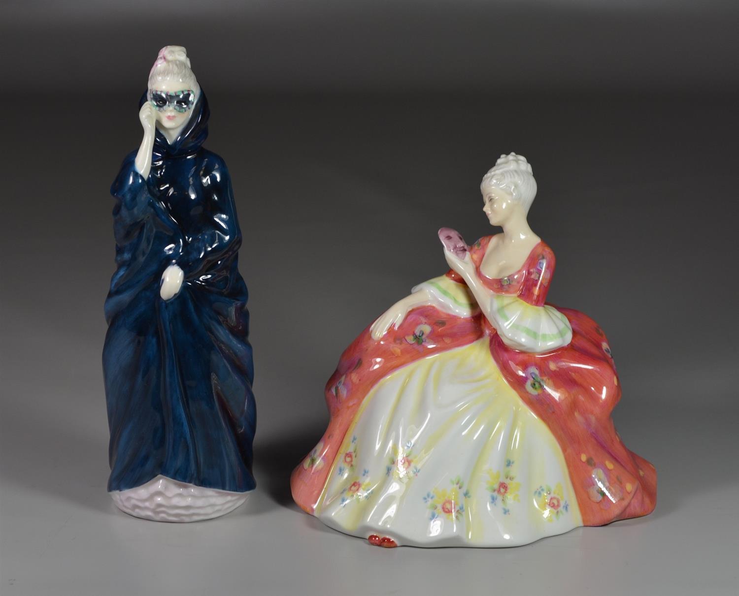 Appraisal: Royal Doulton bone china figurines Masque HN Wistful HN tallest