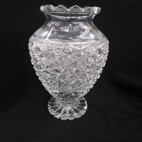 Appraisal: Cut Crystal Vase Russian style cutwork