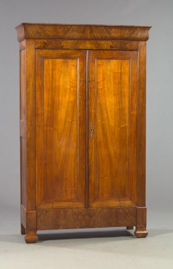 Appraisal: Louis Philippe Figured Mahogany Armoire ca the top with an