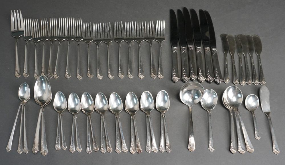 Appraisal: ONEIDA HEIRLOOM STERLING 'DAMASK ROSE' -PIECE PARTIAL FLAT TABLE SERVICE