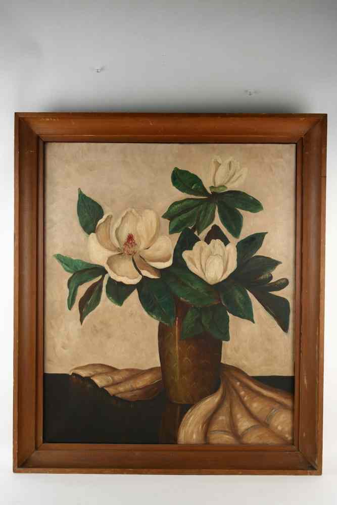 Appraisal: OOC - White Rhododendrons in a Deco Vase unsigned ca