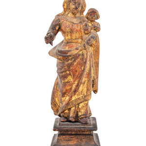 Appraisal: A Continental Carved and Gilt Decorated Santo Figure th th