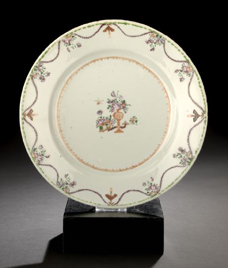 Appraisal: Chinese Export Famille Rose Porcelain Plate Qianlong Reign - of