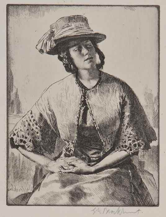 Appraisal: Gerald Leslie Brockhurst Elizabeth etching final state of signed in