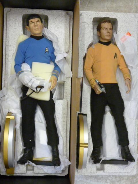 Appraisal: Two Sideshow Collectibles Scale Star Trek figures of Capt James