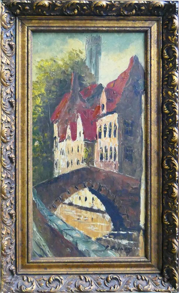 Appraisal: P BOSMANS BELGIUM th C CITYSCAPE OIL ON CANVAS P