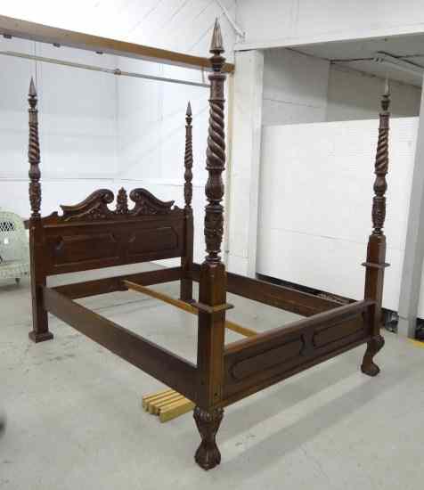 Appraisal: Contemporary carved four poster bed '' W '' Length ''