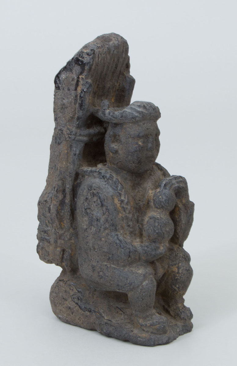 Appraisal: Japanese Carved Stone Figure of a Seated Man x x