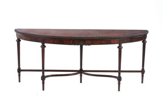 Appraisal: REGENCY STYLE CARVED MAHOGANY CONSOLE TABLE early th century Elegantly