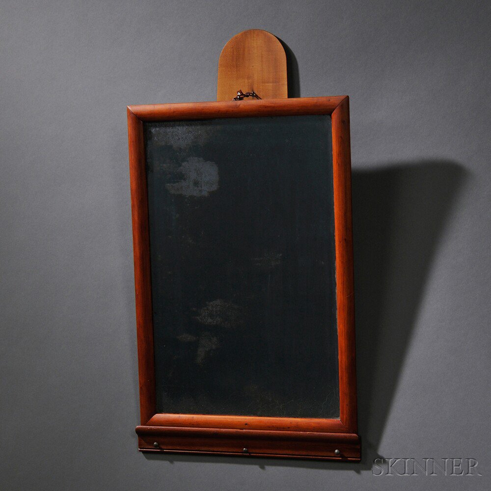 Appraisal: Shaker Cherry and Maple Mirror Holder with Mirror molded mitered