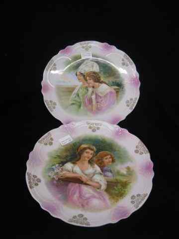 Appraisal: Pair of Victorian Portrait Plates motherand daughter scenes - ''