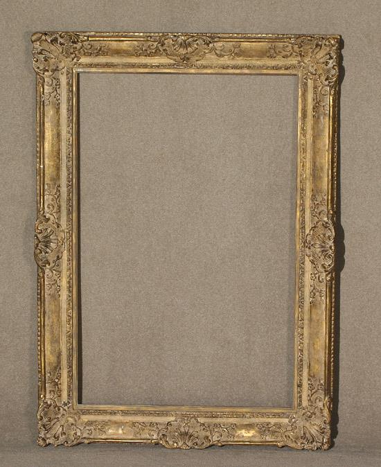 Appraisal: George III Style White-Washed Giltwood and Sanded-Frieze Frame th Century