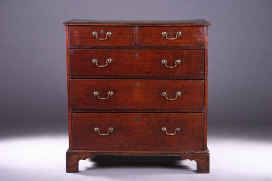 Appraisal: ENGLISH GEORGE III OAK CHEST OF DRAWERS Early th century