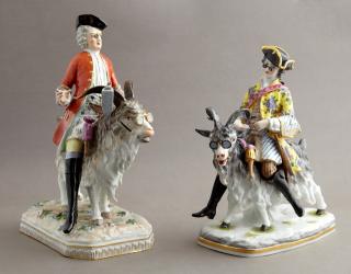 Appraisal: Two German Porcelain Satirical Figures of Count B Two German