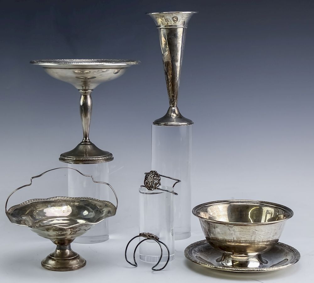 Appraisal: Mixed Estate Lot Sterling Silver Compote Bowl Vase Mixed lot