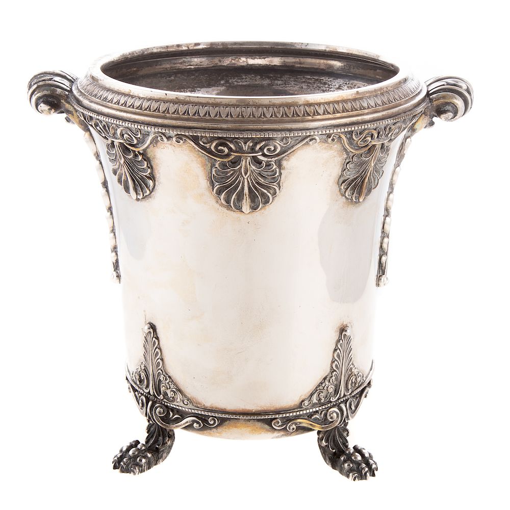 Appraisal: Italian Silver Wine Cooler - Milano silver standard ornately decorated