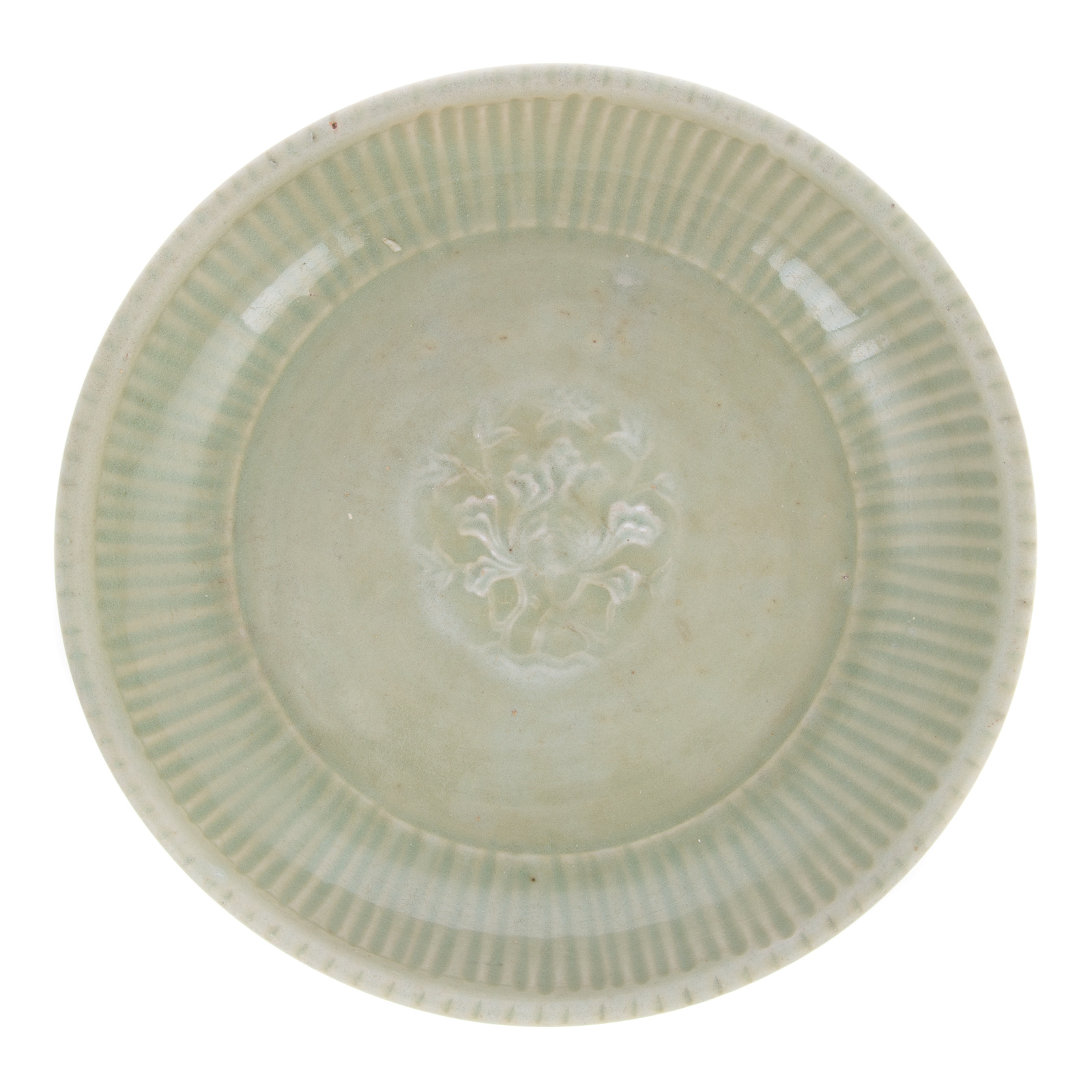 Appraisal: CHINESE CELADON PORCELAIN BOWL Green celadon crackle glaze with interior