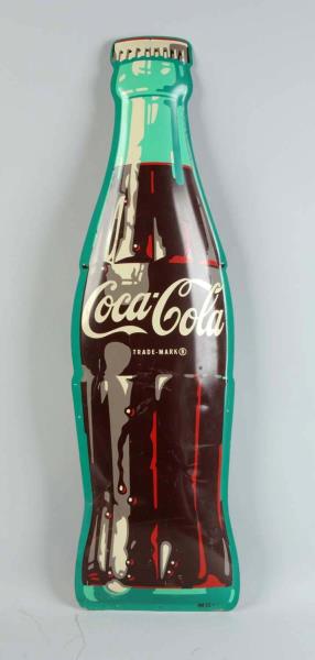 Appraisal: 's Coca - Cola Tin Bottle Sign This bottle sign