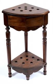 Appraisal: Walnut Cane Stand- Ca - A corner cane stand which