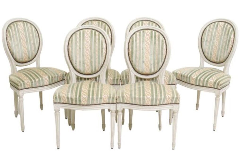 Appraisal: lot of French Louis XVI style painted side chairs th