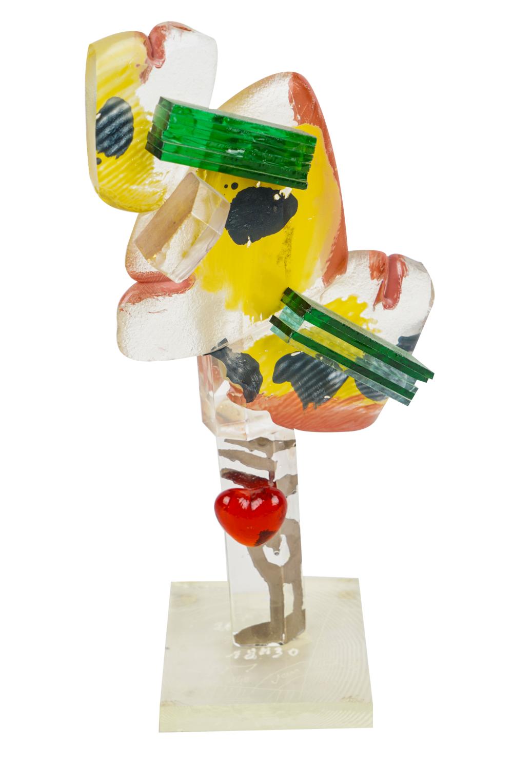 Appraisal: JEAN PAUL VAN LITH GLASS TOTEM SCULPTUREsigned and dated on