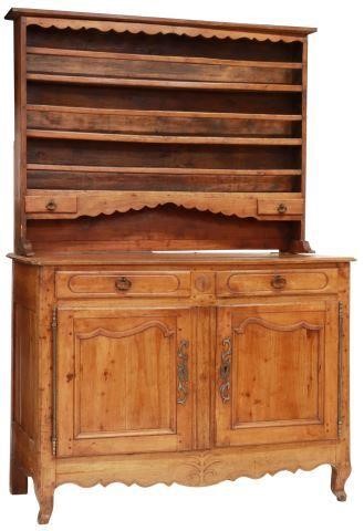 Appraisal: French Provincial Louis XV style fruitwood vaisselier kitchen dresser early