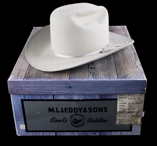 Appraisal: M L Leddy's Brand Cowboy Hat For your consideration in