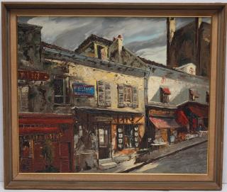 Appraisal: Yvo French th Century Street scene signed lower right Image