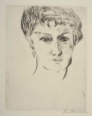 Appraisal: MAX BECKMANN Mink von vorn mit grosser Frisur Drypoint on