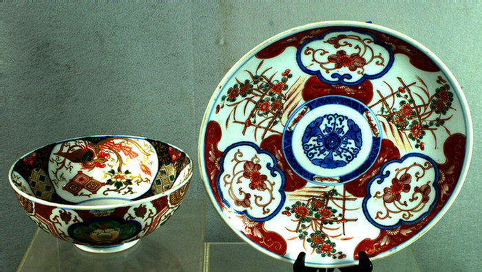 Appraisal: Imari charger Imari bowl d floral and bird decoration Estimate