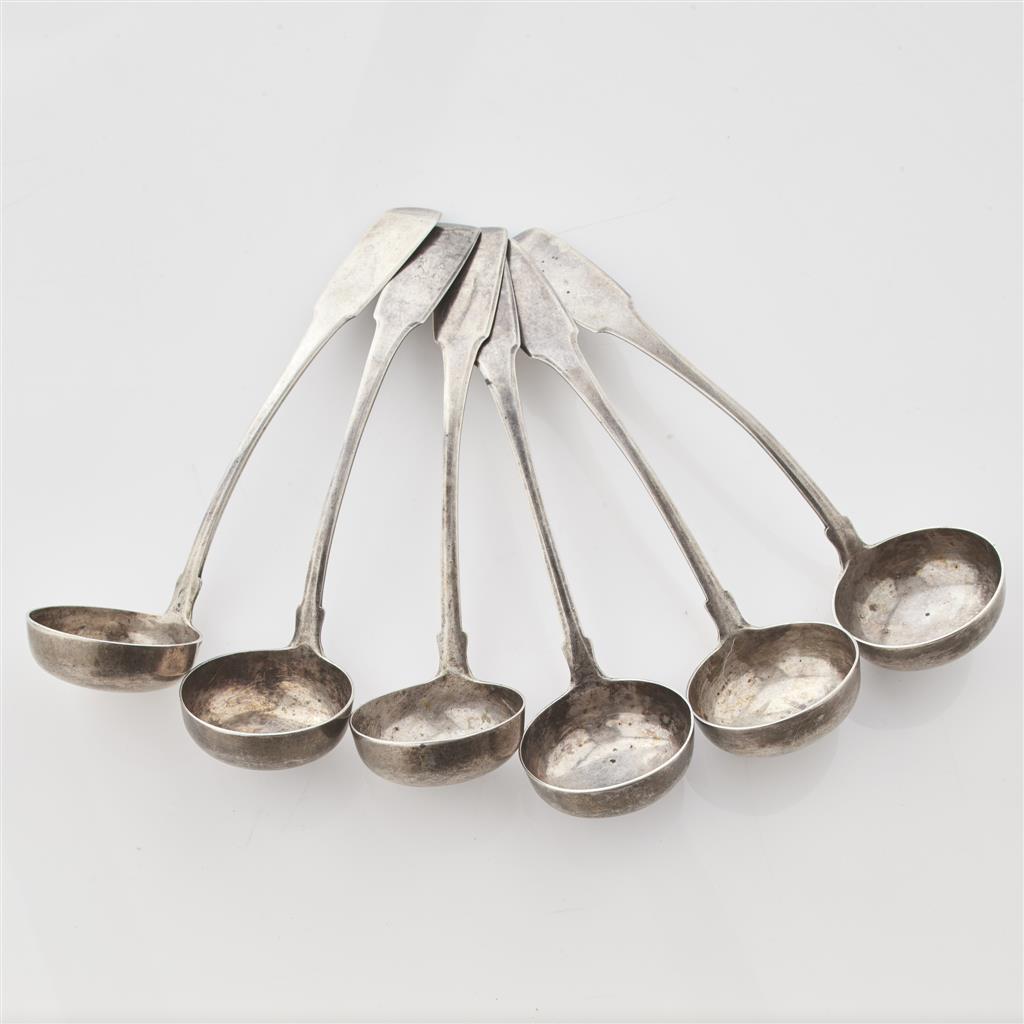 Appraisal: PERTH - A set of six Scottish provincial toddy ladles