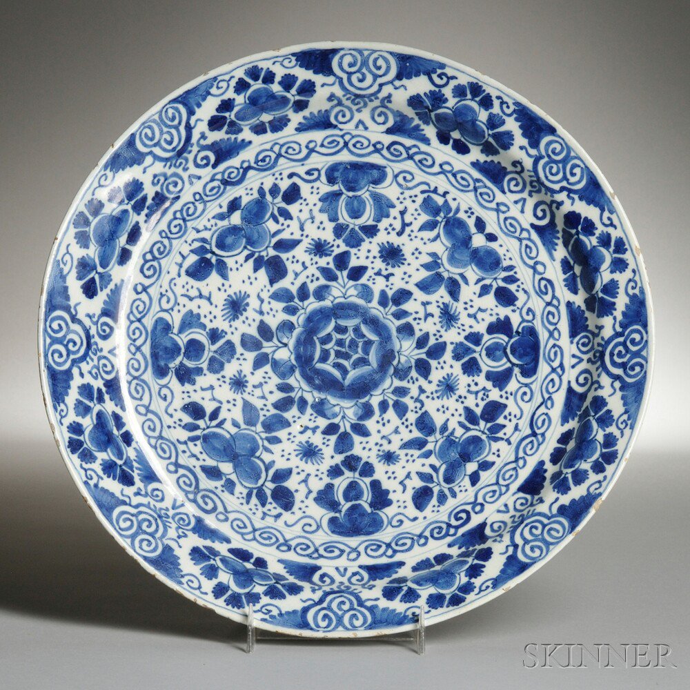 Appraisal: Blue and White Delft Charger th th century the basin