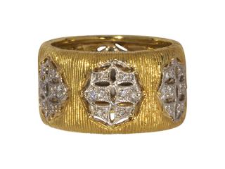 Appraisal: Diamond and k two-tone ring featuring full cut diamonds weighing