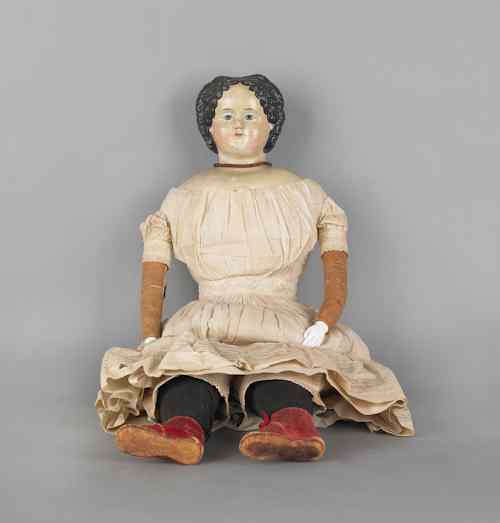 Appraisal: Composition Greiner type doll th c h