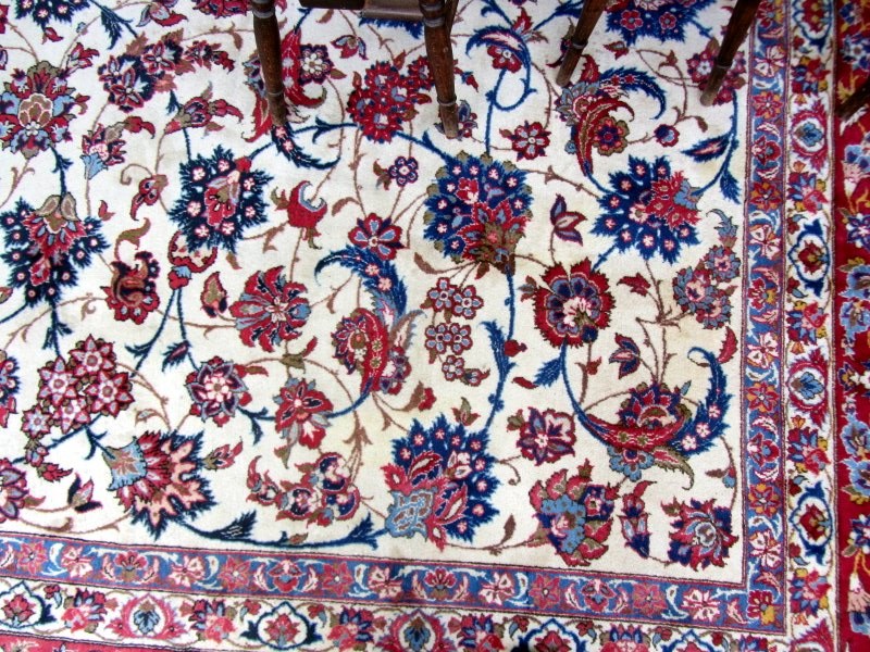 Appraisal: An Esfahan carpet Persian the ivory field with an allover