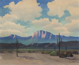 Appraisal: George Bickerstaff Superstition Mountain Arizona signed lower right Bickerstaff oil