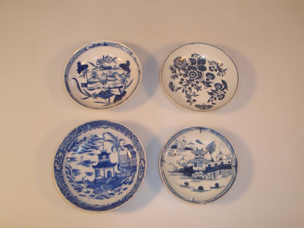 Appraisal: An thC Worcester porcelain saucer printed in blue with the