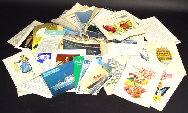 Appraisal: Collection of s and later cruise ship memorabilia including dinner