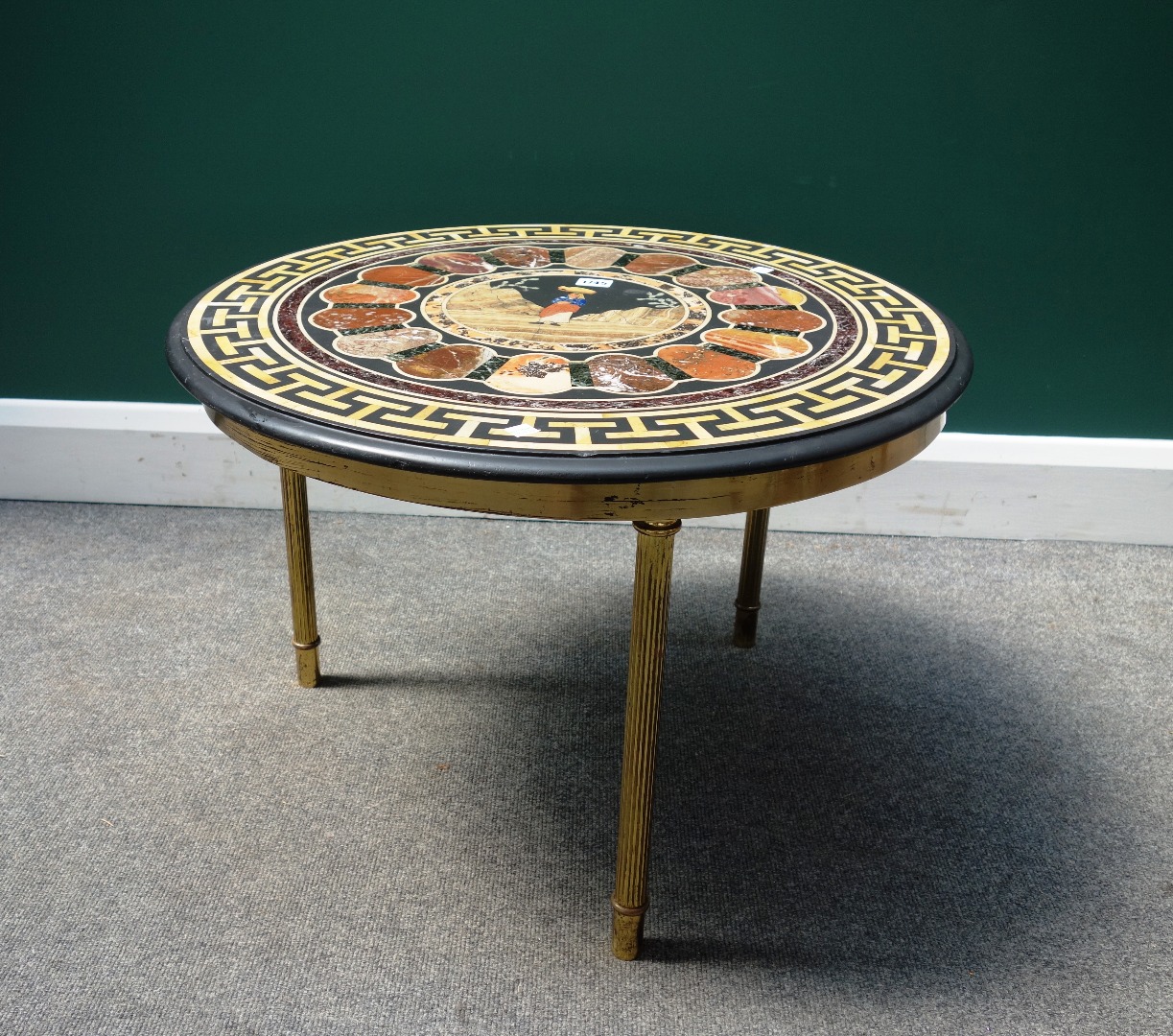 Appraisal: A th century Italian specimen marble circular table top with