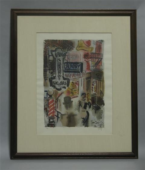 Appraisal: GEORGE GROSZ GERMAN - NEW YORK STREET SCENE Lithograph x