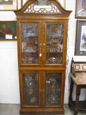 Appraisal: Display Cabinet Chippendale style glass shelves lighting '' wide ''