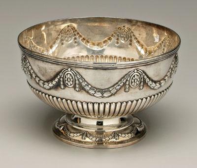 Appraisal: English silver center bowl fluted and scroll decoration marks for