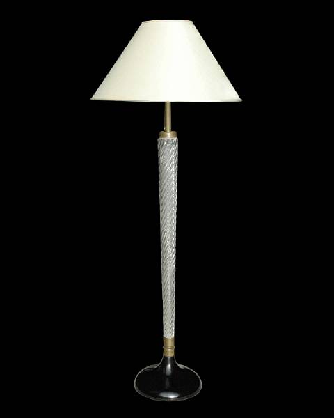 Appraisal: An Italian glass and ebonized wood floor lamp circa attributed