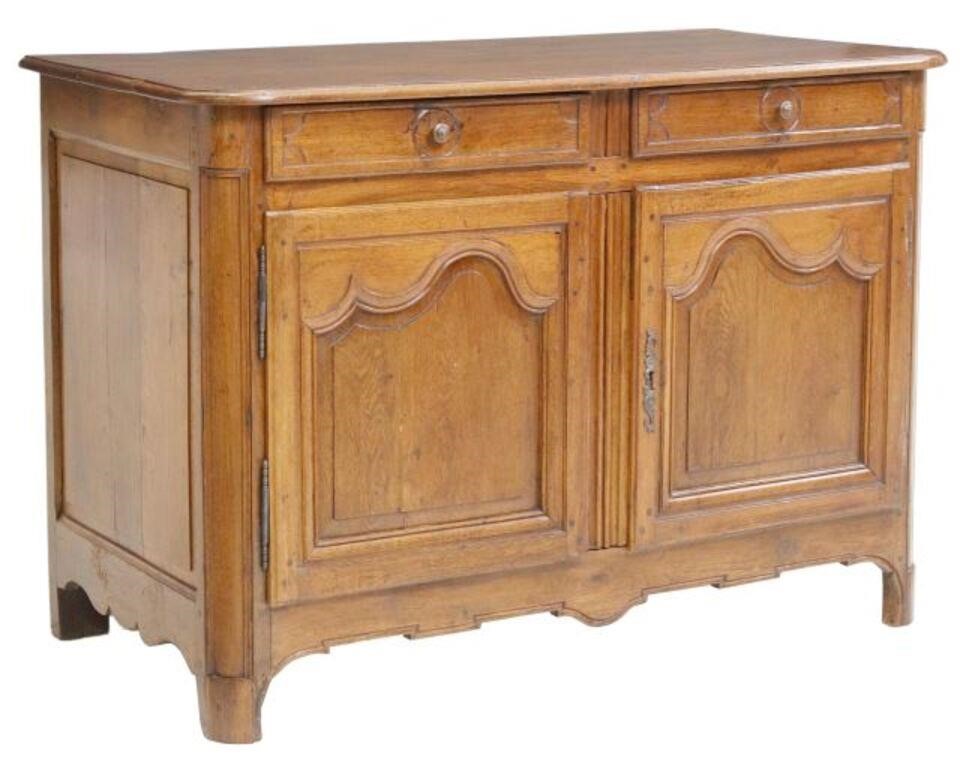 Appraisal: French Louis XIV style oak sideboard early th c case