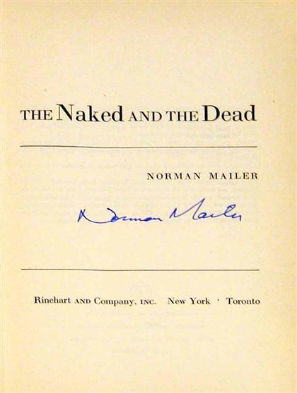 Appraisal: vols Mailer Norman The Naked and The Dead New York